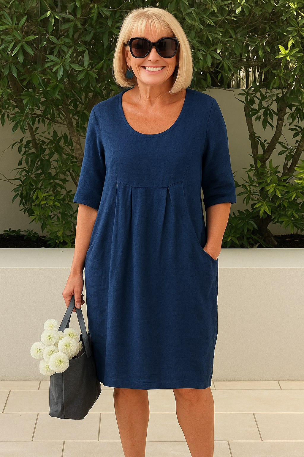 Julia | Linen pocket dress for everyday wear