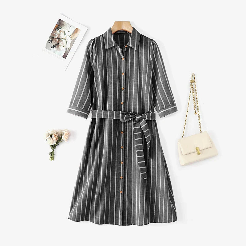 Demy | Elegant Striped Dress