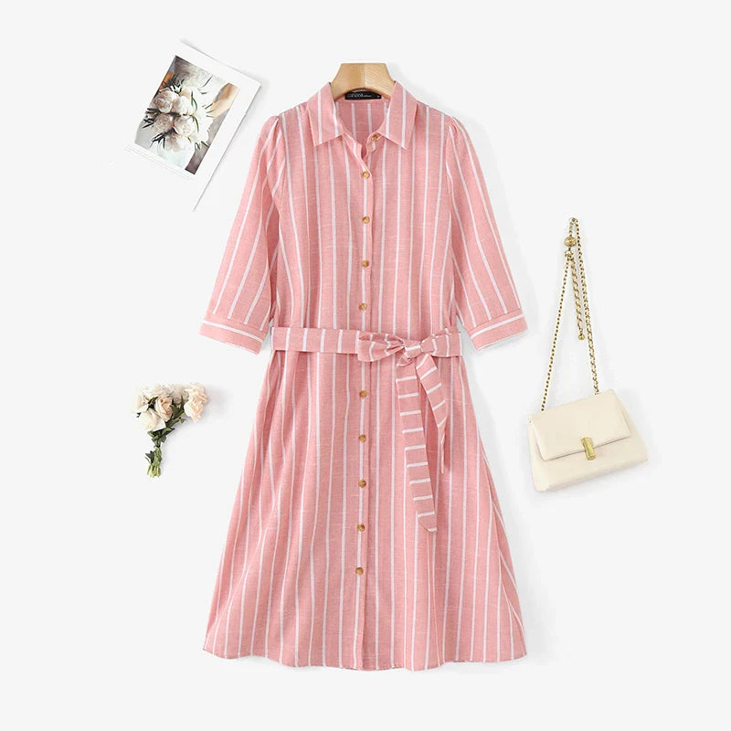 Demy | Elegant Striped Dress