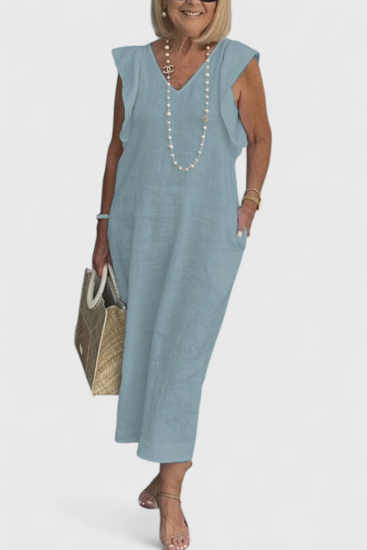 Yurena | Sleeveless Linen Maxi Dress