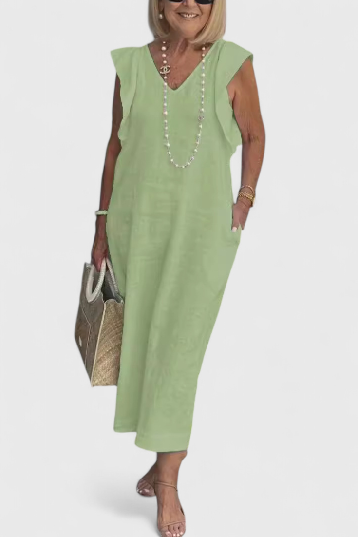 Yurena | Sleeveless Linen Maxi Dress