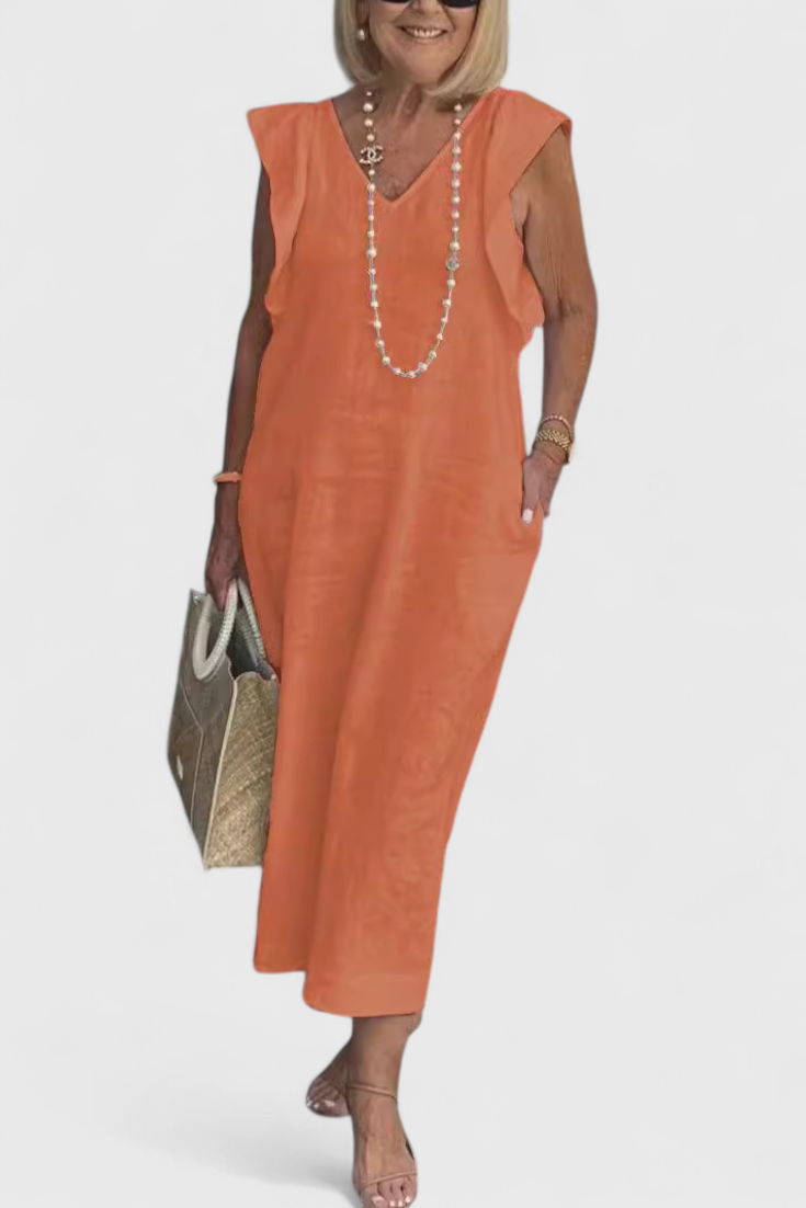 Yurena | Sleeveless Linen Maxi Dress