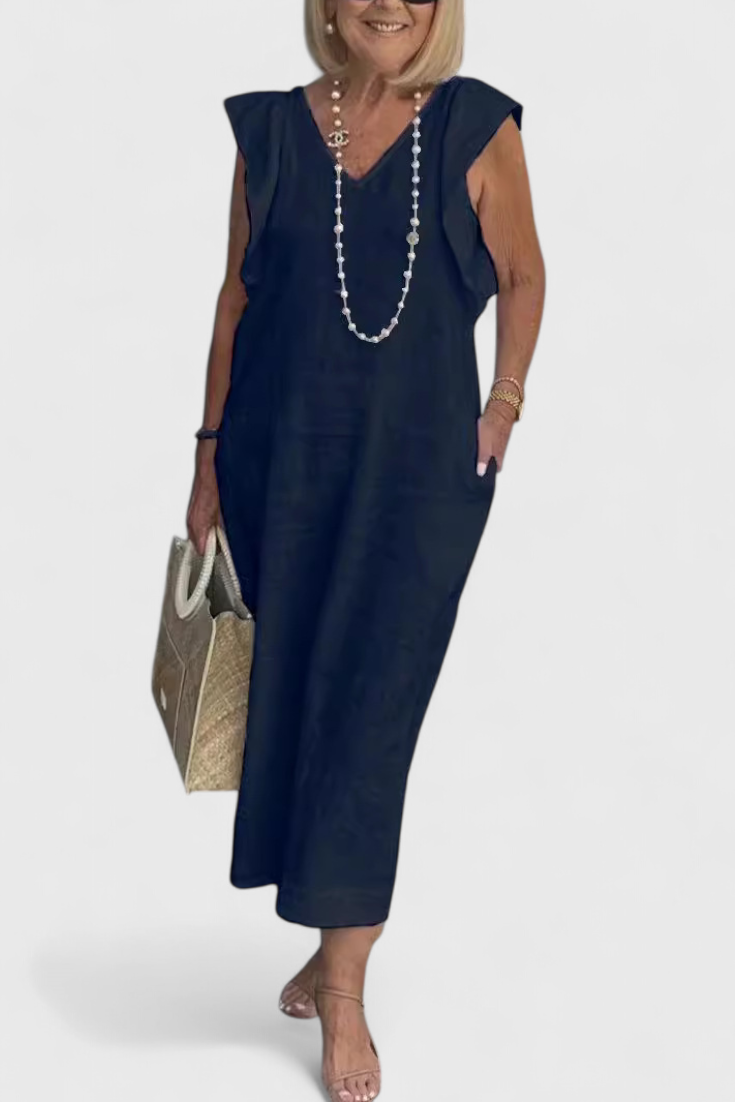 Yurena | Sleeveless Linen Maxi Dress